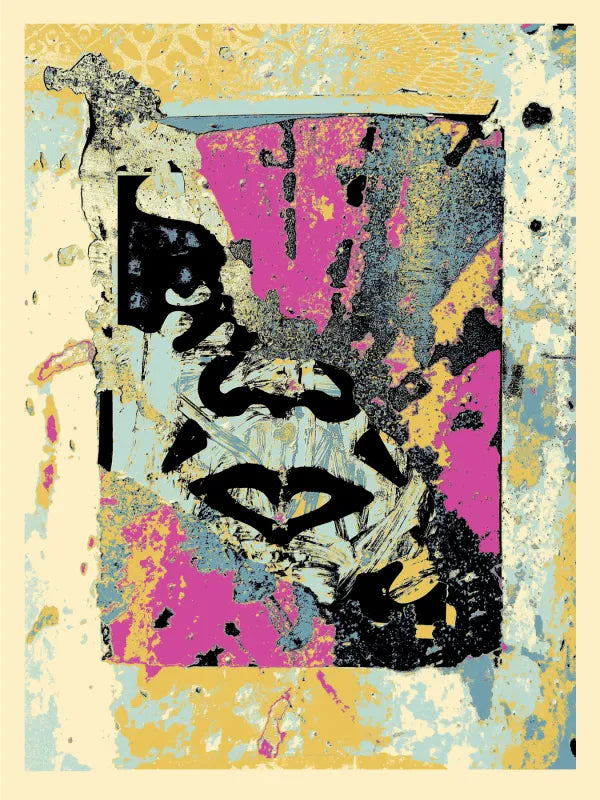 Enhanced Disintegration (White/Pink) by Shepard Fairey