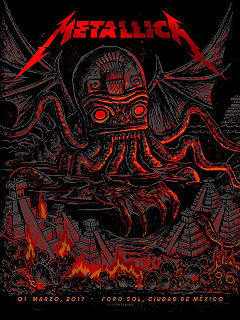 Metallica Mexico City N1 17 Munk One - Red Foil by Munk One