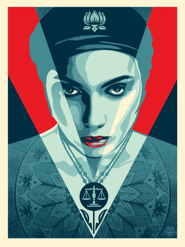 Justice Woman (Red) by Shepard Fairey