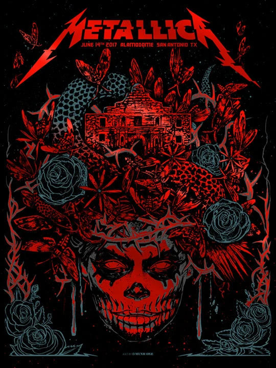 Metallica San Antonio 17 Munk One - Blood Red Foil by Munk One